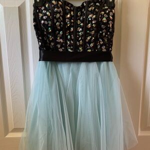 Elegant Black and Blue Kids Dress